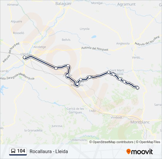 104 Bus Line Map