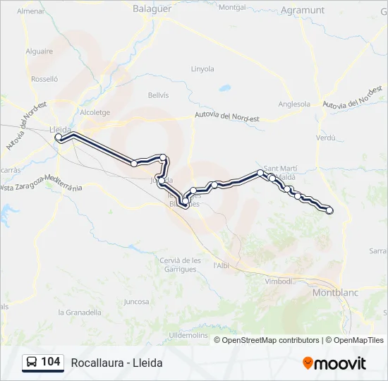 104 Bus Line Map
