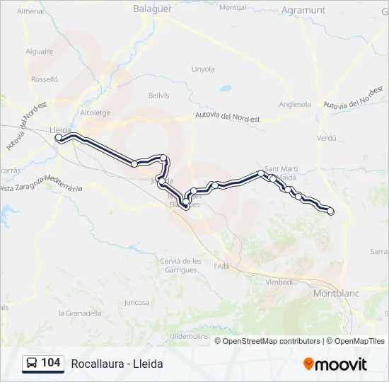 104 Bus Line Map