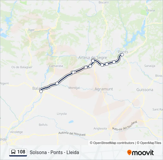 108 Bus Line Map