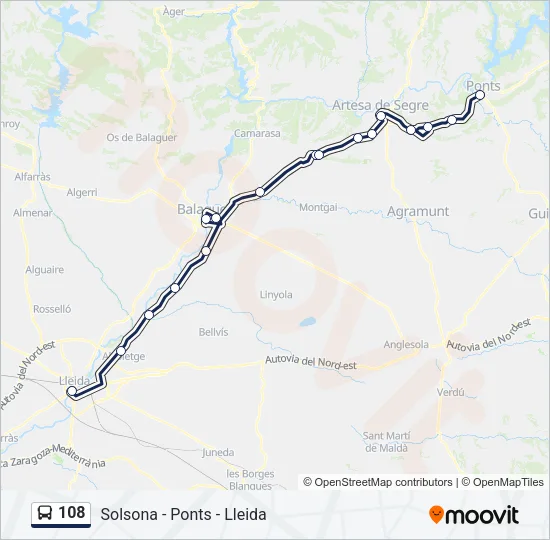 108 Bus Line Map