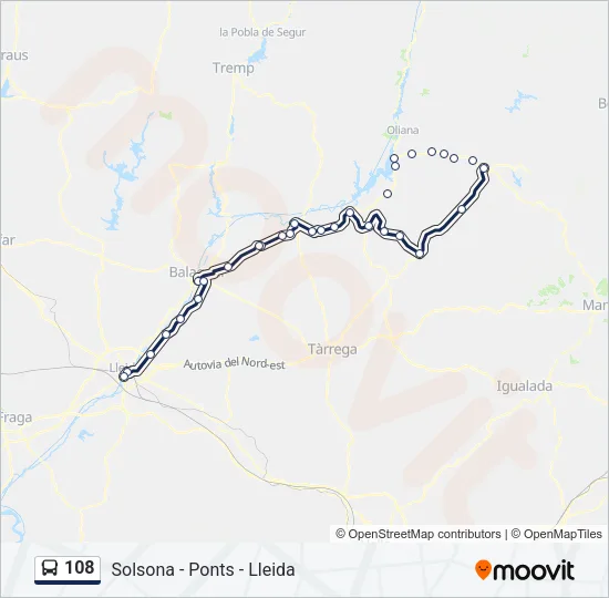 108 Bus Line Map