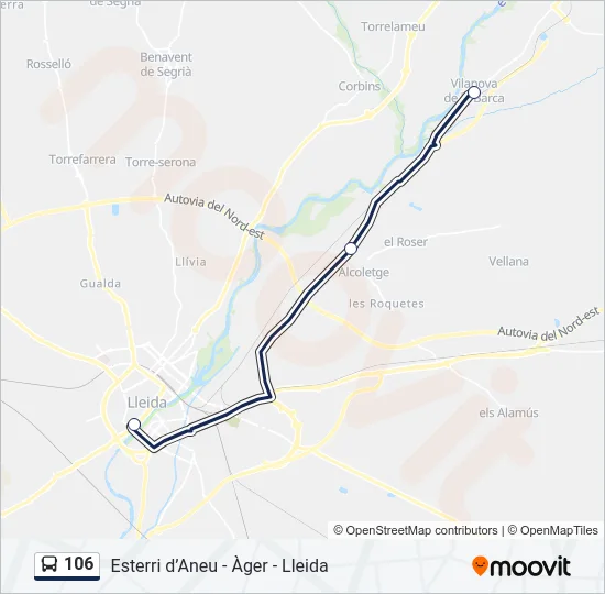 106 Bus Line Map