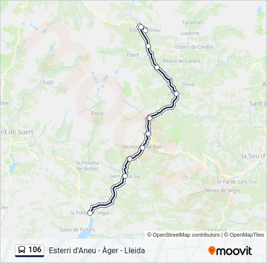 106 Bus Line Map