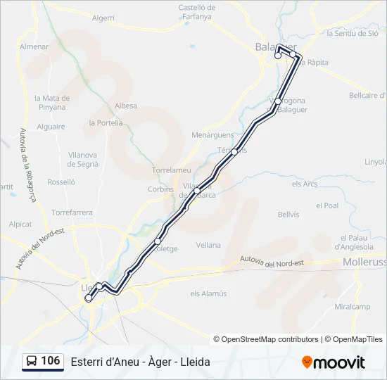 106 Bus Line Map