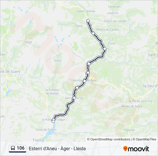 106 Bus Line Map