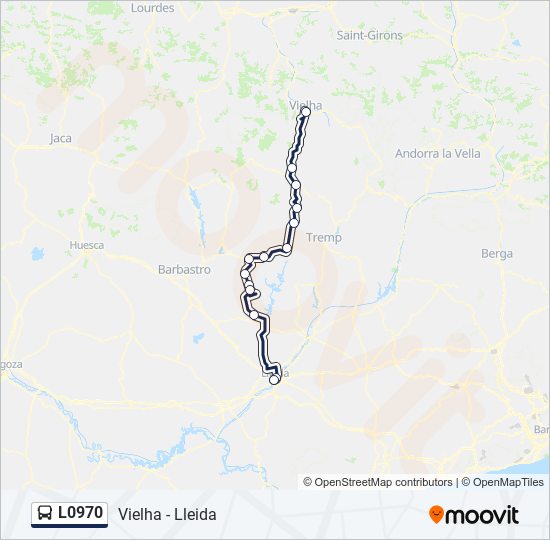 Mapa de L0970 de autobús