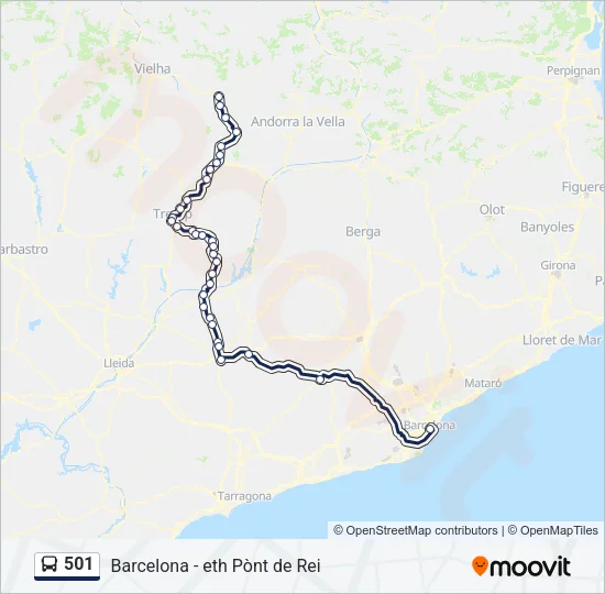 501 Bus Line Map