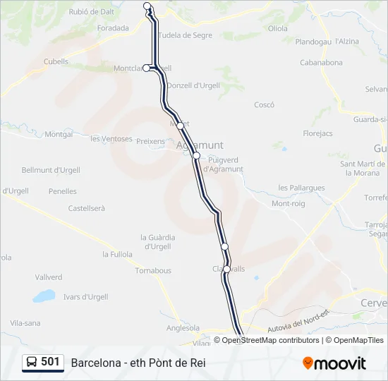 501 Bus Line Map