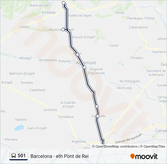 501 Bus Line Map