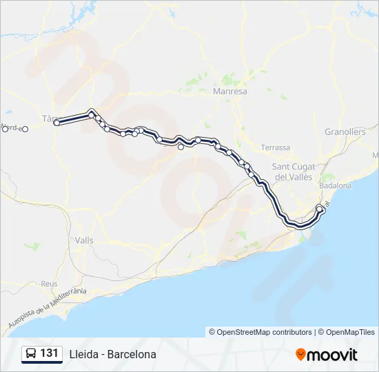 131 Bus Line Map