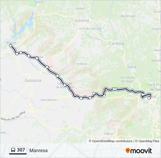 307 Bus Line Map