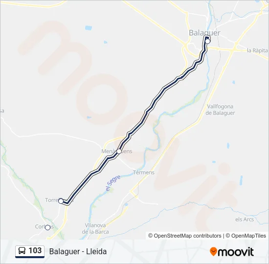 103 Bus Line Map