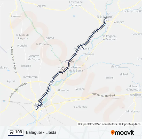 103 Bus Line Map