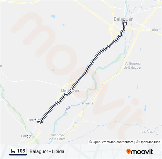 103 Bus Line Map