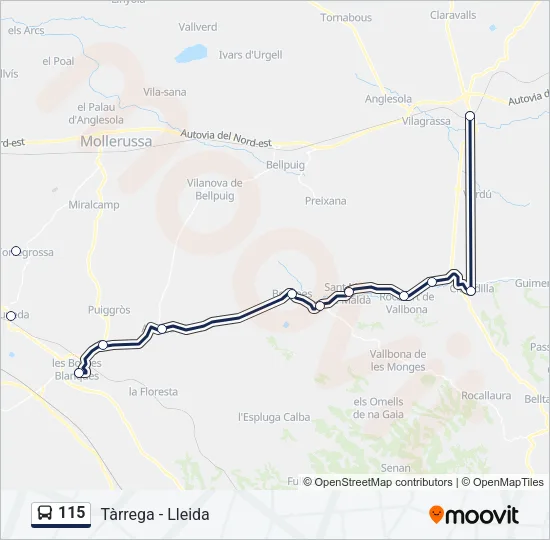 115 Bus Line Map