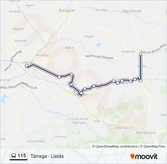 115 Bus Line Map
