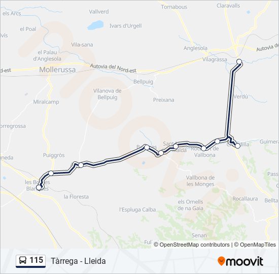 115 bus Mapa de línia