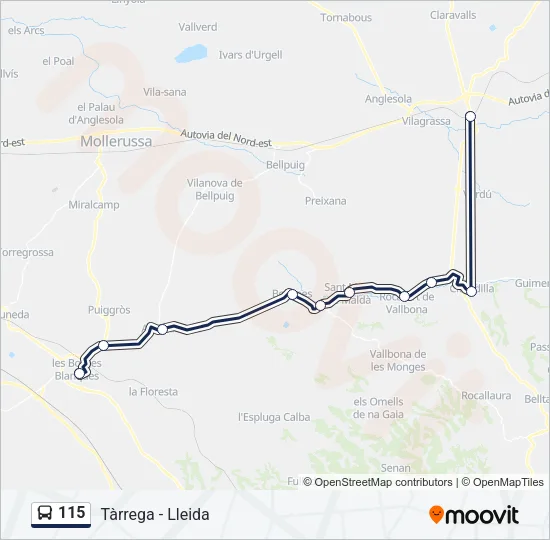 115 Bus Line Map