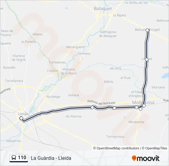 110 Bus Line Map