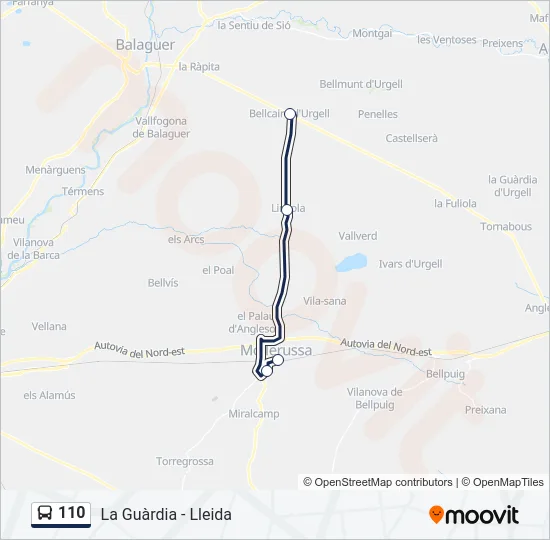 110 Bus Line Map