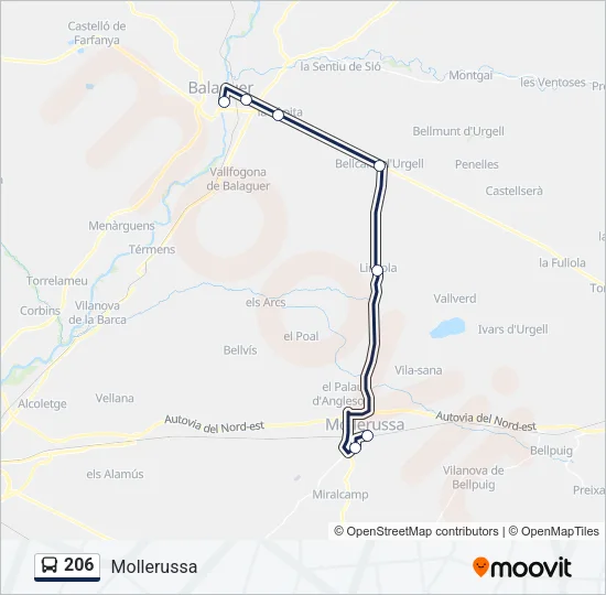 206 Bus Line Map