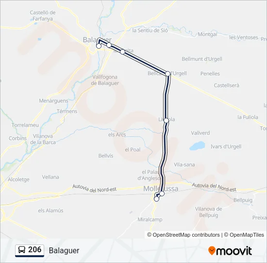 206 Bus Line Map
