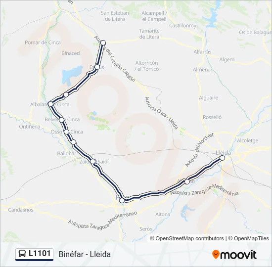 L1101 Bus Line Map