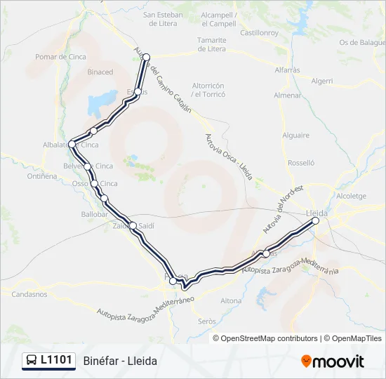 L1101 Bus Line Map