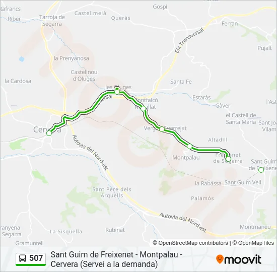 507 Bus Line Map