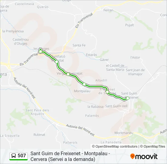 507 Bus Line Map