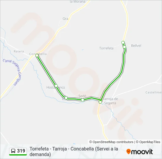 319 Bus Line Map