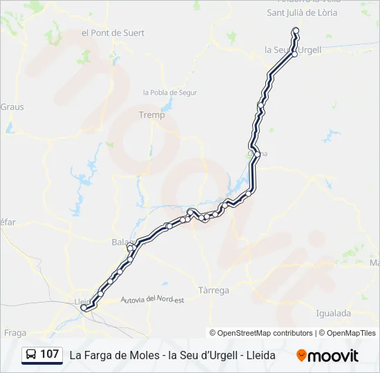 107 Bus Line Map
