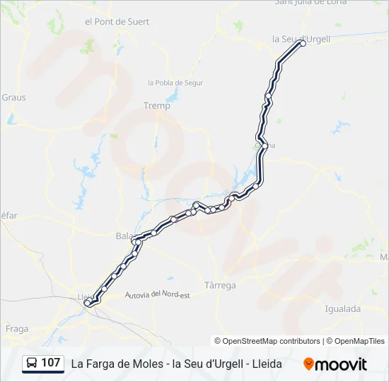 107 Bus Line Map
