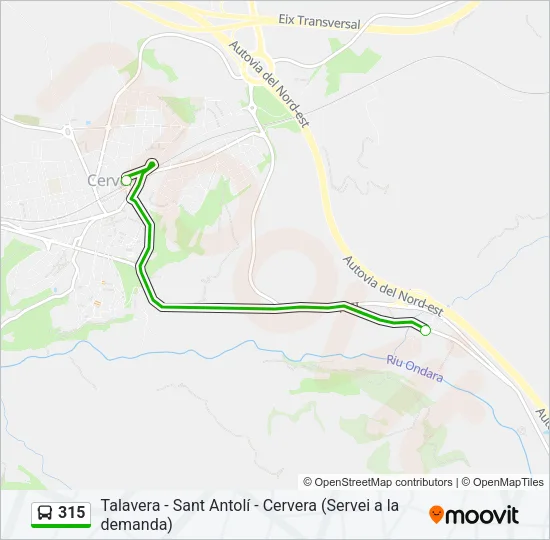 315 Bus Line Map