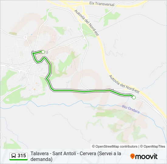315 Bus Line Map