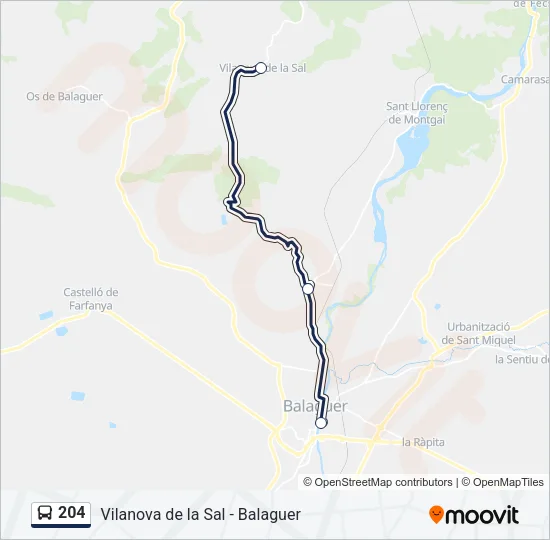 204 Bus Line Map