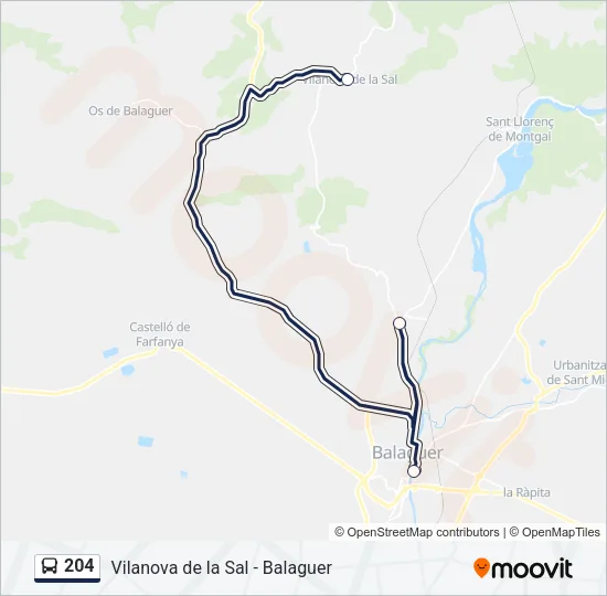 204 Bus Line Map