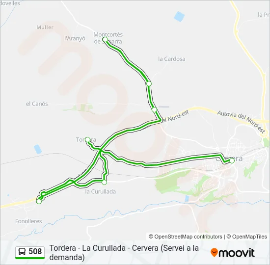 508 Bus Line Map
