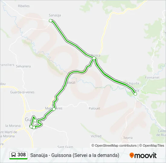 308 Bus Line Map