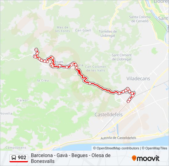 Mapa de 902 de autobús