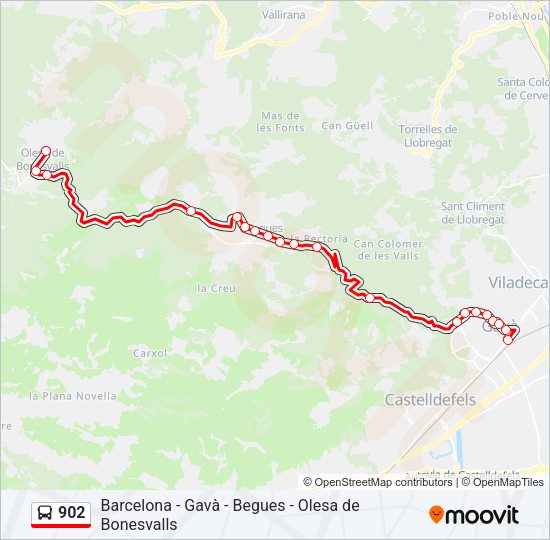 Mapa de 902 de autobús