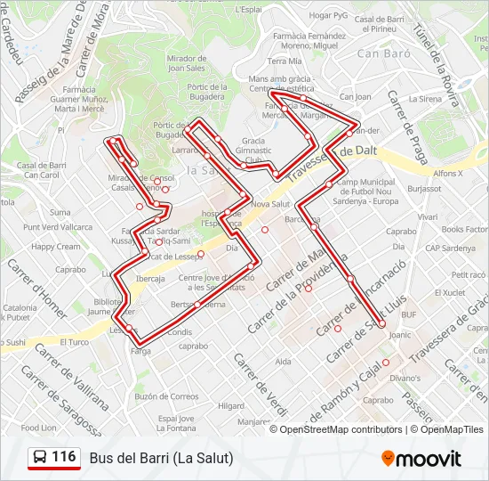 116 Bus Line Map