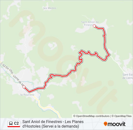 Mapa de C2 de autobús