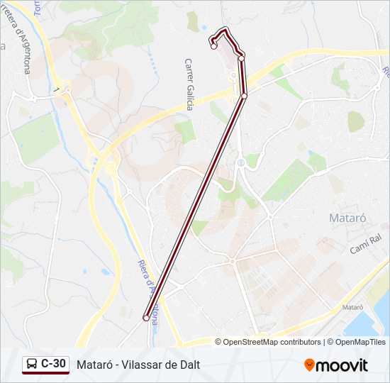 Mapa de C-30 de autobús