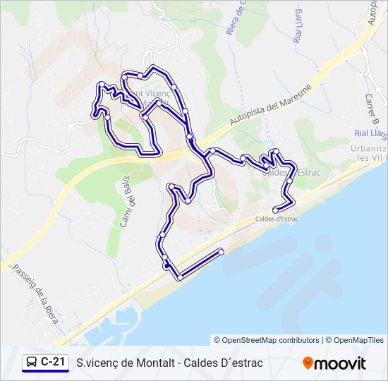 Mapa de C-21 de autobús