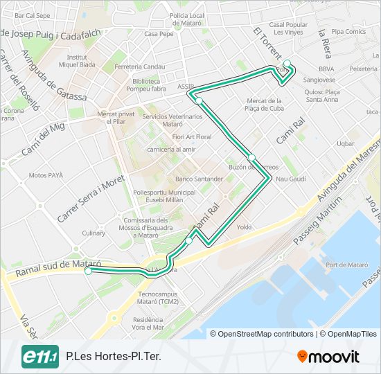 Mapa de E11.1 de autobús
