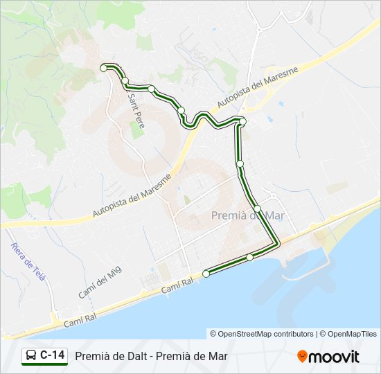Mapa de C-14 de autobús