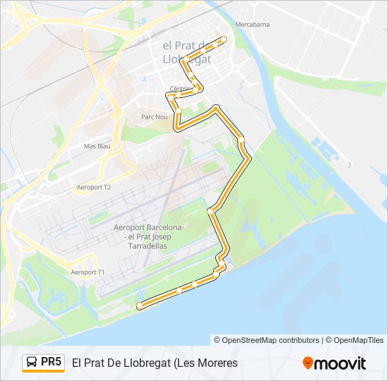 PR5 bus Mapa de línia