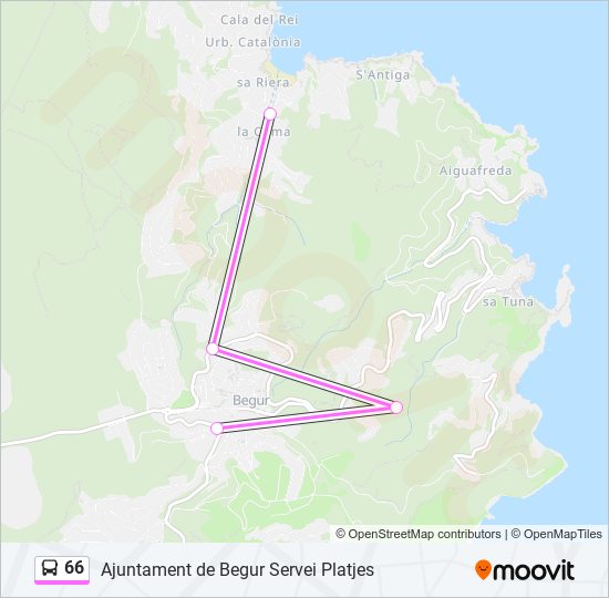 Mapa de 66 de autobús